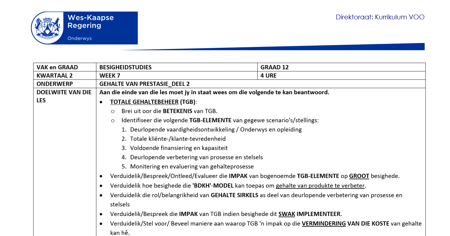 Voo Gr 12 K2 Week 7 Besigheidstudies Wced Eportal