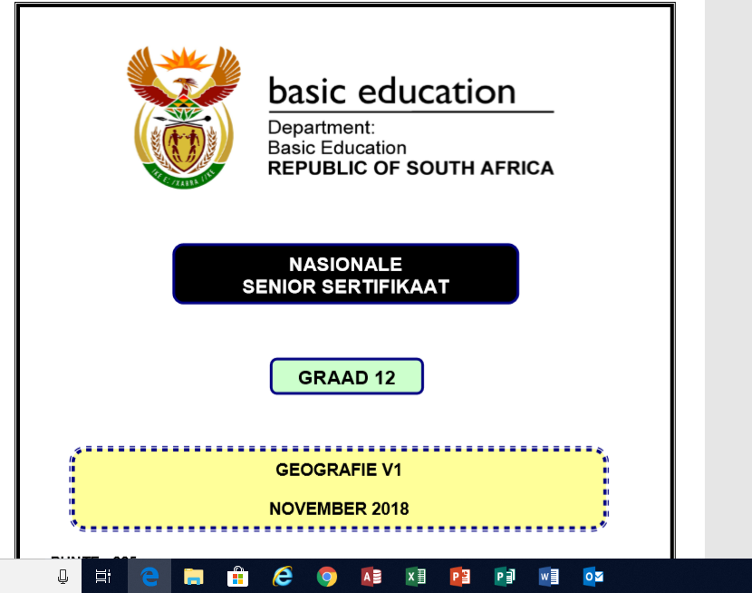 NSS NOV 2018 Geografie Vraestel 1 | WCED ePortal