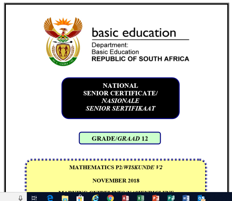 NSS NOV 2018 Wiskunde Vraestel 1 | WCED ePortal