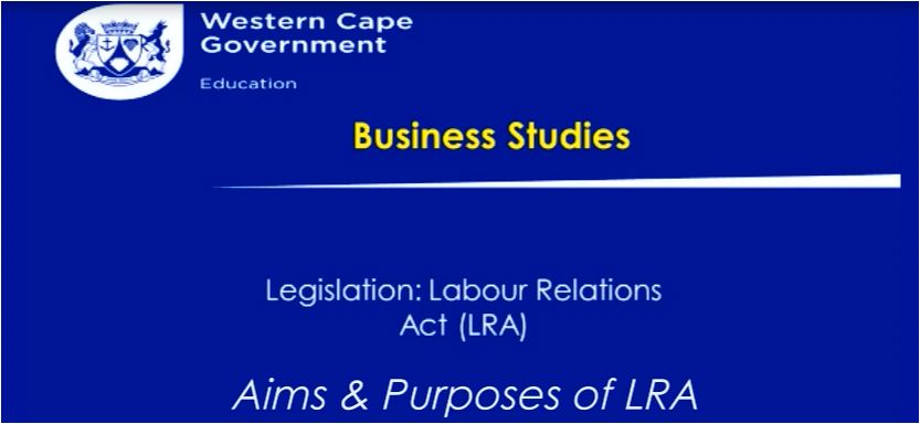 Grade 12 Business Studies – Business Environments: Recent Legislation ...